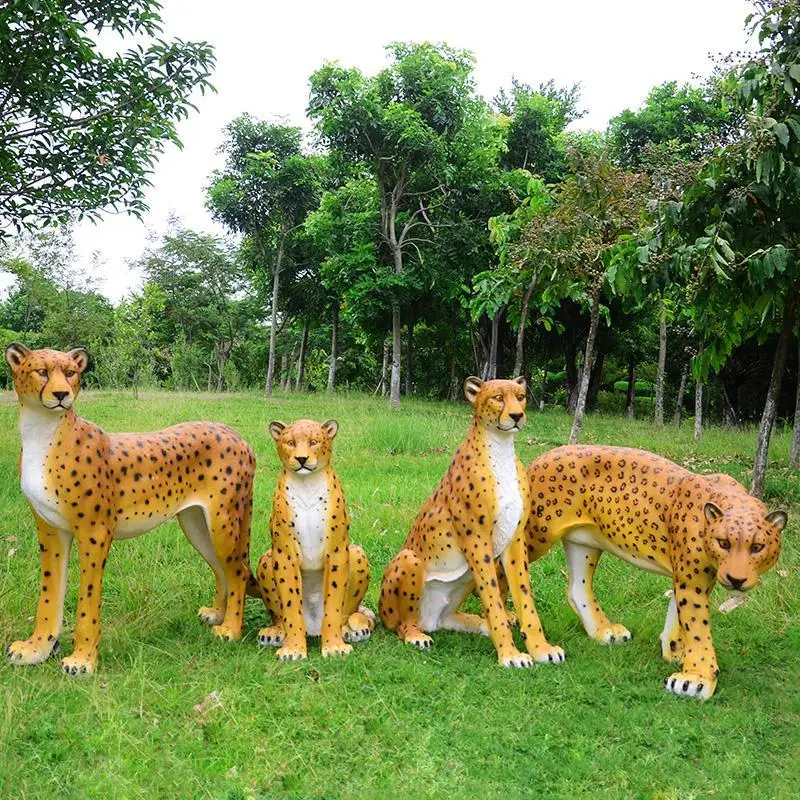 

Simulation animal gold leopard fiberglass ornament garden courtyard outdoor garden decoration sculpture resin handicraft