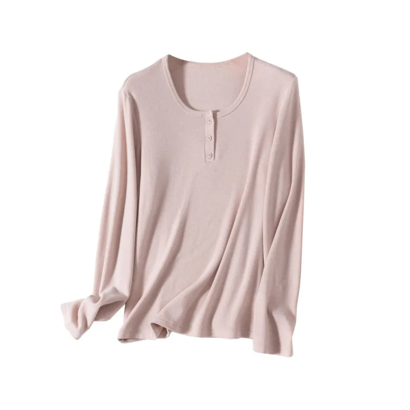 

Осенне-зимняя терморубашка из ацетатной шерсти, самонагревающаяся теплая толстая футболка с длинными рукавами с начесом, женские топы