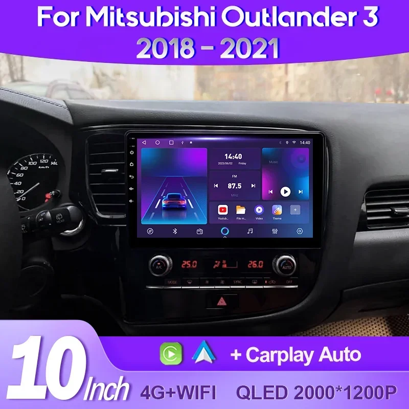 

QSZN For Mitsubishi Outlander 3 GF0W GG0W 2018 - 2021 2K QLED Android 13 Car Radio Multimedia Video Player GPS AI Voice CarPlay