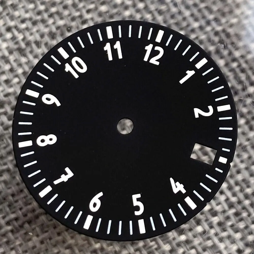 29mm Black Green White Blue Dial Fit Vintage Pilot Style NH35 NH36 Movement