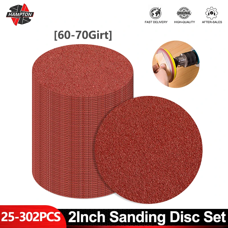 

HAMPTON 25-302Pcs 2Inch Sanding Disc Set 50mm 60-7000 Grit Abrasive Polishing Pad Kit for Dremel Rotary Tool Sandpaper Kit