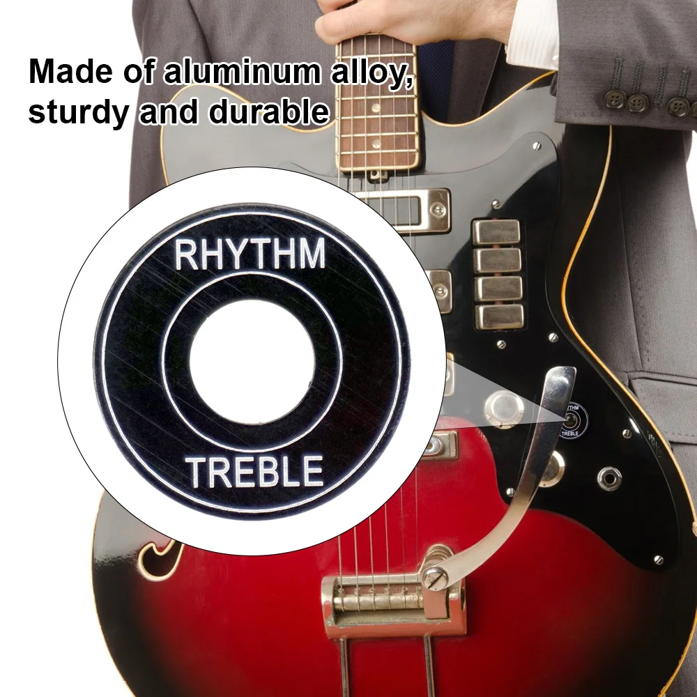 

2PCS Guitar Toggle Switch Ring Aluminum Alloy 3 Way Toggle Switch Washer Pickup Selector Ring Self-adhesive Backing for Guitar