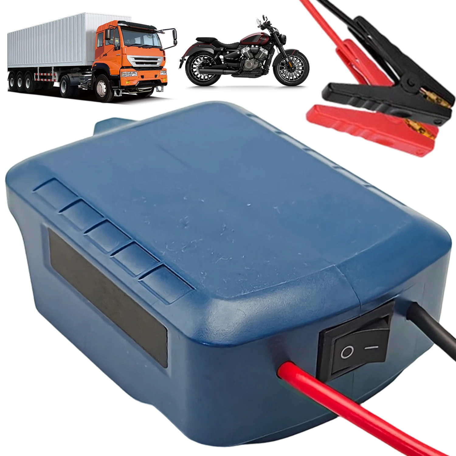 Starthilfekabel-Set mit Schalter 18V, verstärkte Klemmen, 12AWG 1,8m Kabel, für Auto und Motorrad, passend für BL1830 BL1840 BL1850 usw.