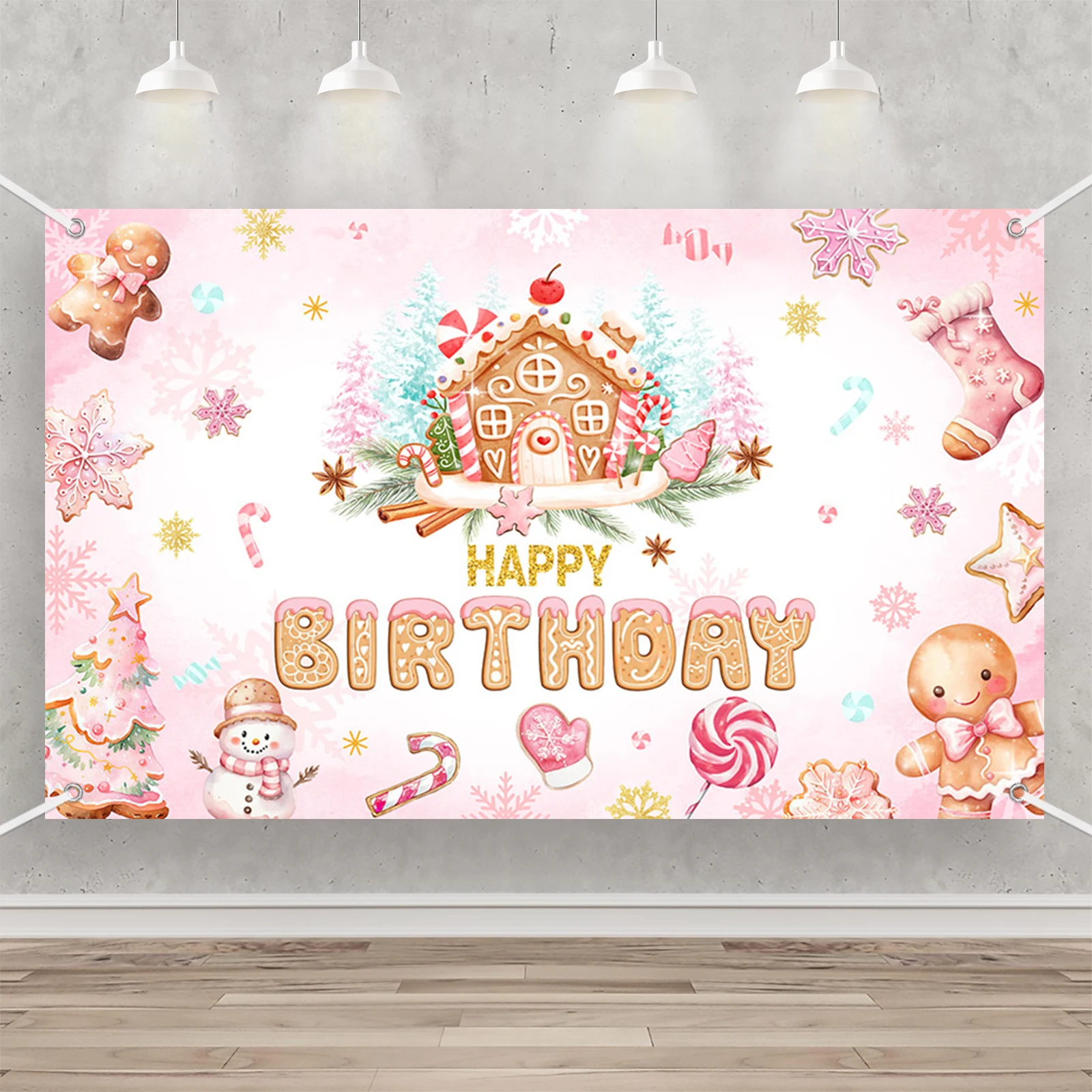 

AIBIIN Happy Birthday Background Four Corner Perforated Suspension Customizable Photography Background Decorations