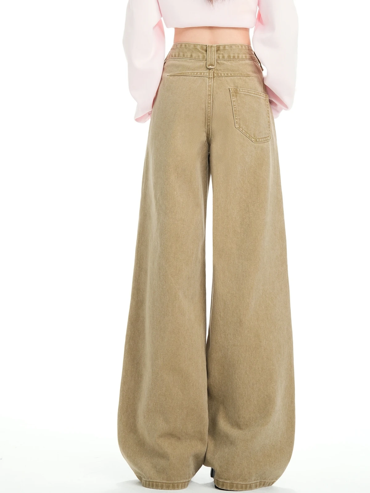 

ZHISILAO New Khaki Tapered Jeans Women Vintage Y2K Chic Loose Denim Pants Streetwear Autumn Winter 2025