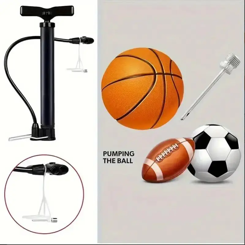 Portable Mini Bike Pump Fits Presta Schrader Valves Universal Nozzle Kit for Cycling Tire Inflation