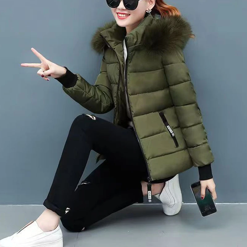 Sustans Zipper Fur Hooded Jacket Thickened Coat Women\'s Clothes Autumn Winter Casual Elegant Long Sleeve Warm New In Outerwears