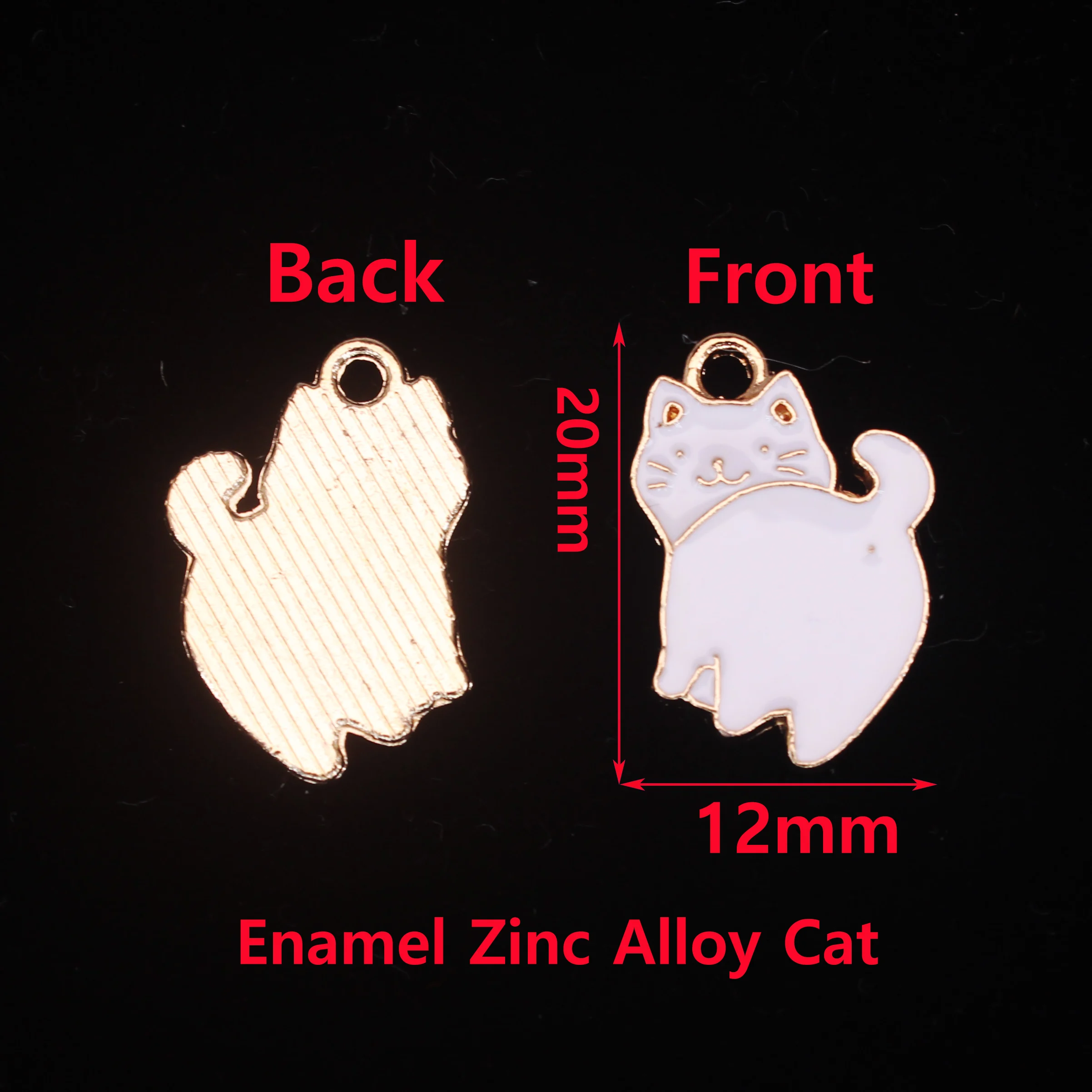 10pcs lot Enamel Alloy Cat Pendant Jewelry Making Findings Accessories Charm Necklace Earrings Bracelet Jewelry Findings 20*12mm