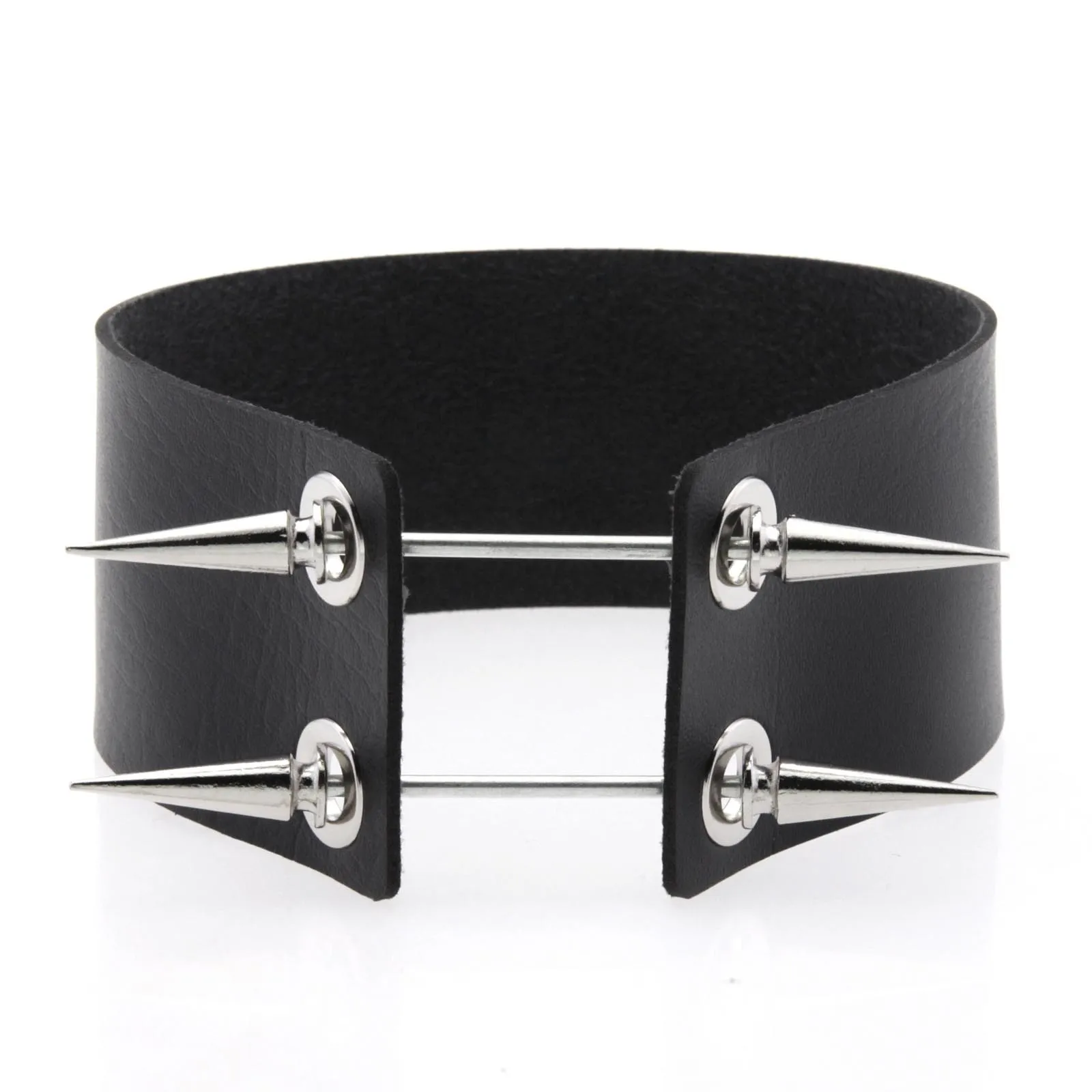 Collar de cuero PU estilo Hip Hop, Rock, Punk, Gótico, Halloween, con remaches y pinchos largos, para mujer y hombre, joyería Harajuku para festivales.