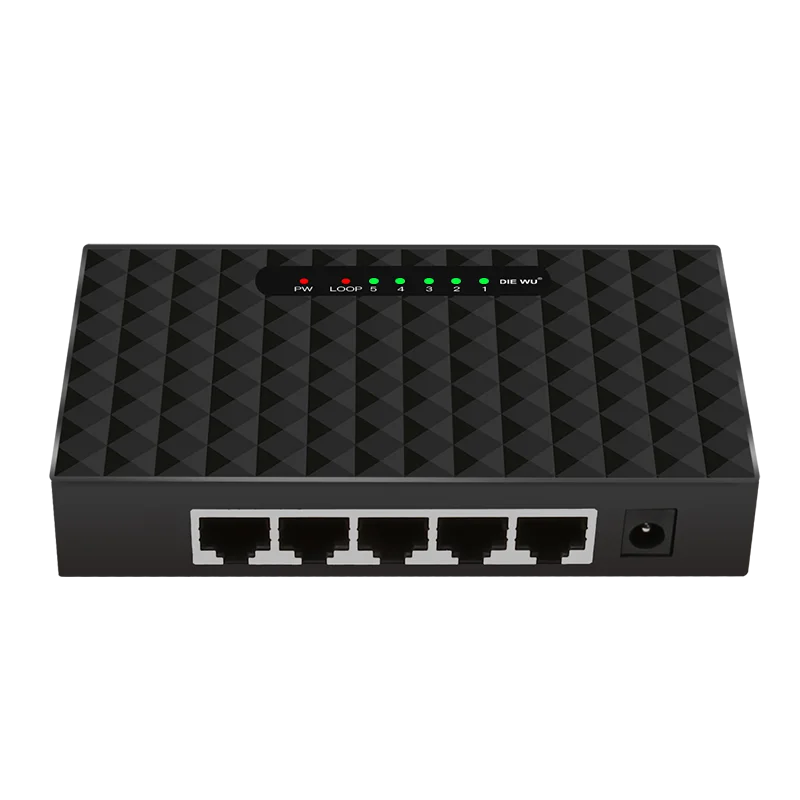 

5-Port RJ45 10/100/1000Mbps Gigabit Network Ethernet Switch Hub Plastic Case Stock Available for Desktop