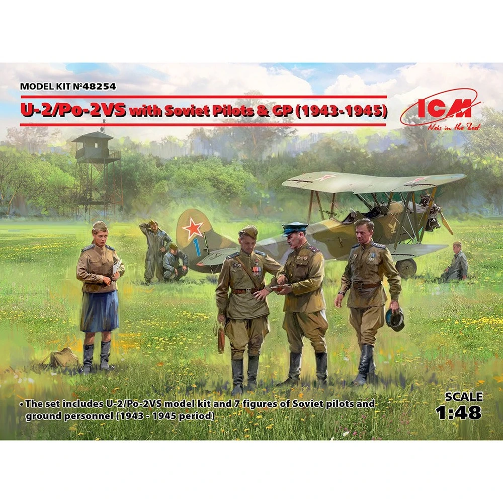 ICM Plastic Assembled Aircraft Model Kit 48254 U-2/Po-2VS with Pilot and Ground Handler 1943 1/48 view 4
