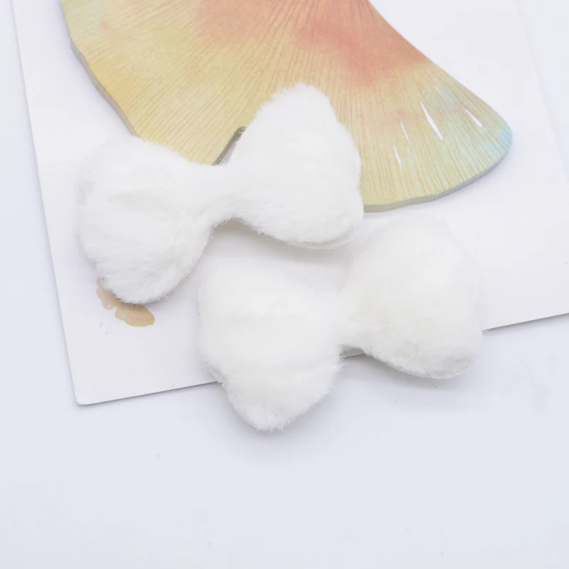 24Pcs Padded Plush Bow Appliques for DIY Handmde Headwear Hair Clips Decor Accessories Clothes Hat Leggings Sewing Patches