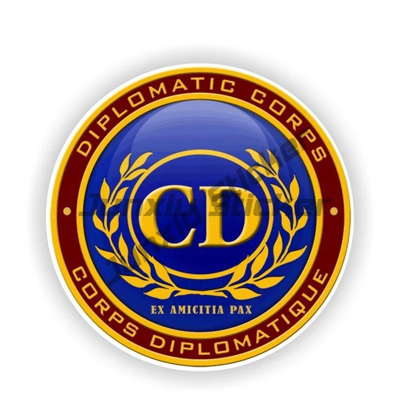 

Personality PVC Decal Round CD CORPS Diplomatic Seal Car Sticker on Motorcycle Laptop Decorative