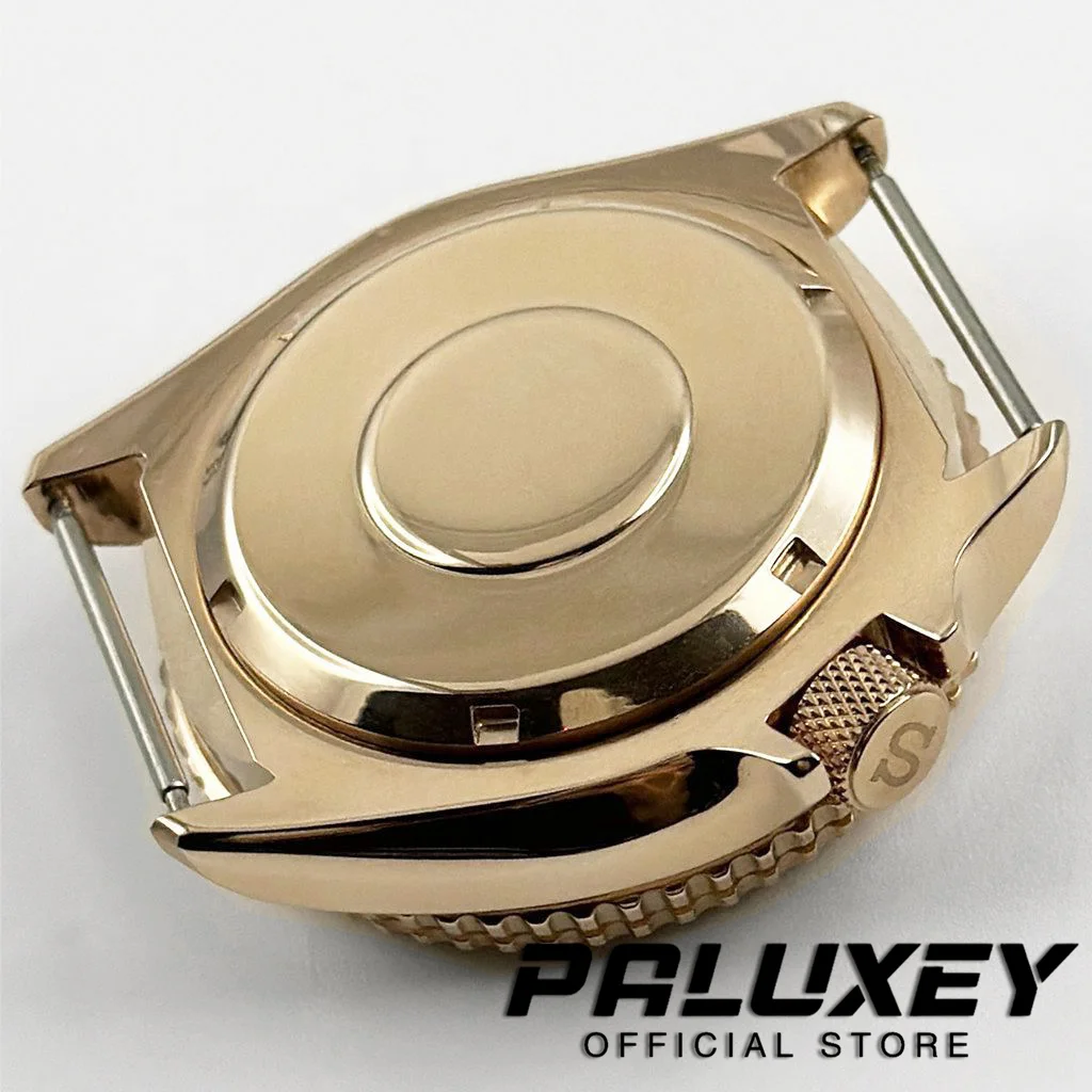 Cassa per orologio in oro rosa da 42 mm Custodia SKX per orologio da uomo Parte 007 Parti di modifica dell'orologio adatte al movimento NH35 NH36