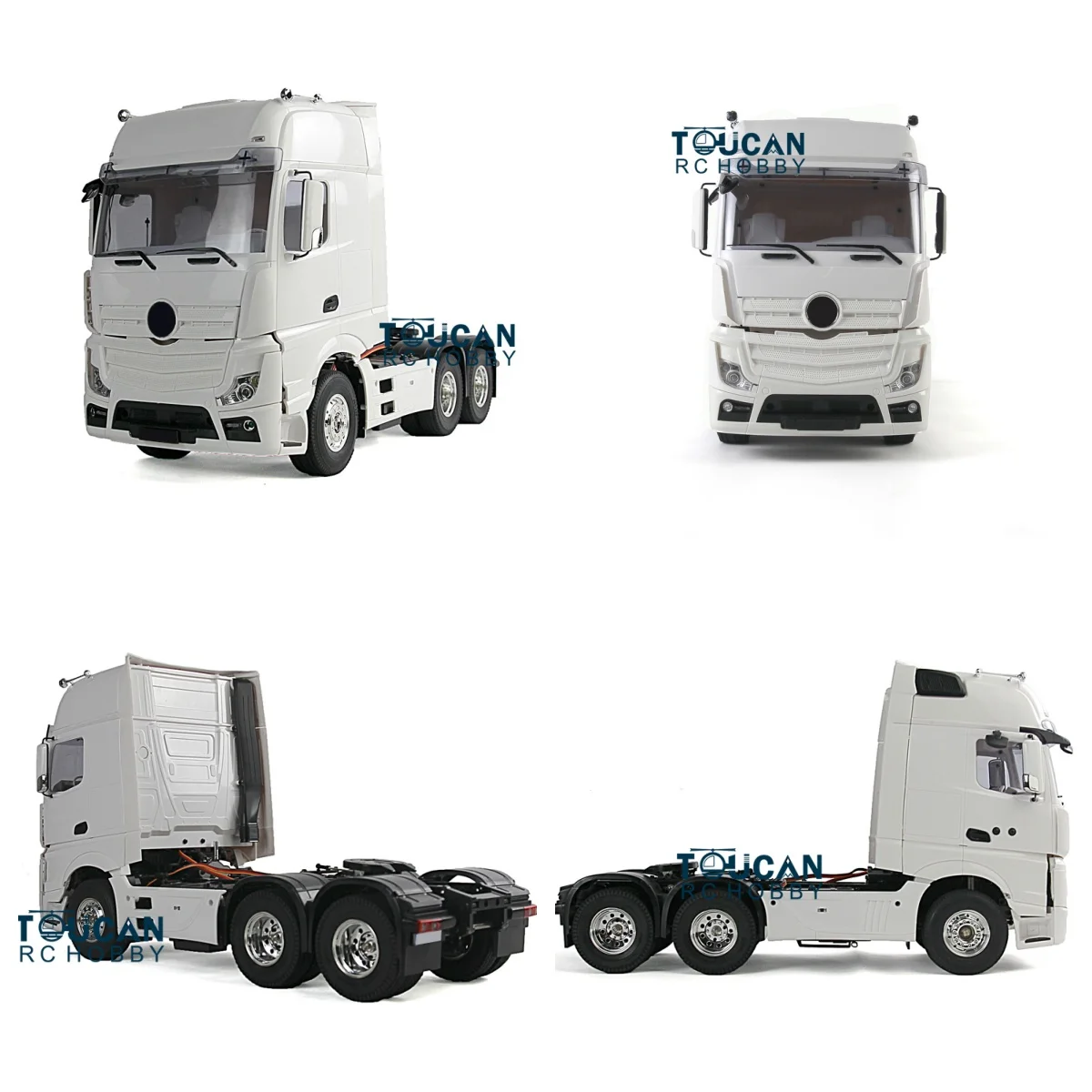 

US Stock Kits 1/14 Scale RC 3 Axles Tractor Truck Unpainted Unassembled Radio Control Car Trailer KIT DIY Model with Motor Toys