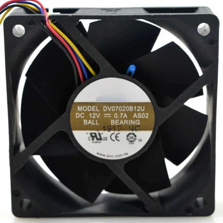 

2PK For AVC DV07020B12U 12V 0.7A 7020 7CM PWM Temperature Control Dual Ball Bearing High Air Flow Cooling Fan