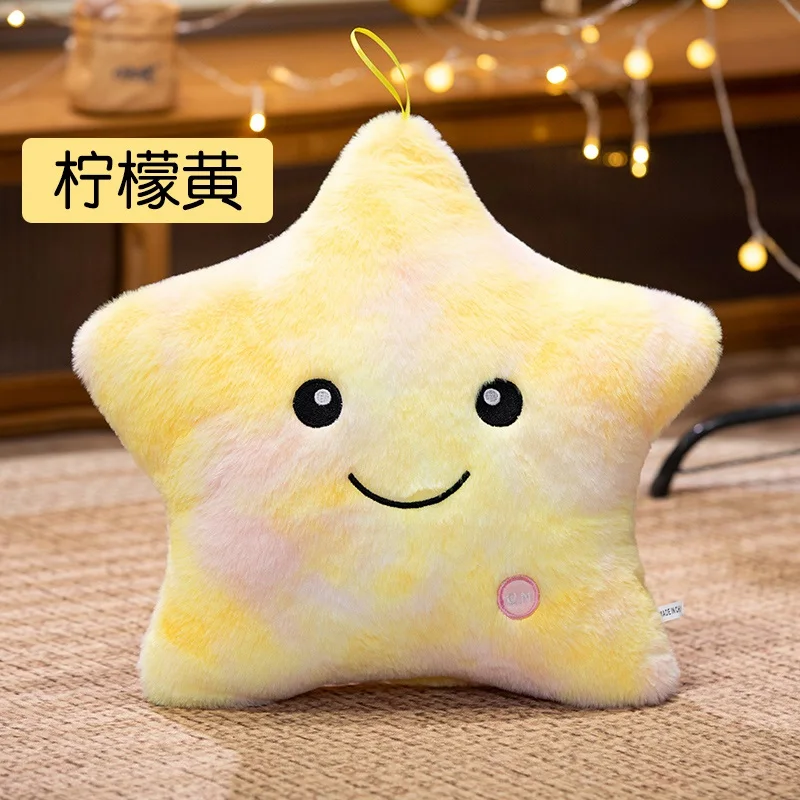 40CM Luminous Five-pointed Star Plush Toys Glowing Star Stuffed Soft Doll Pillow Nice Halloween Xmas Gifts