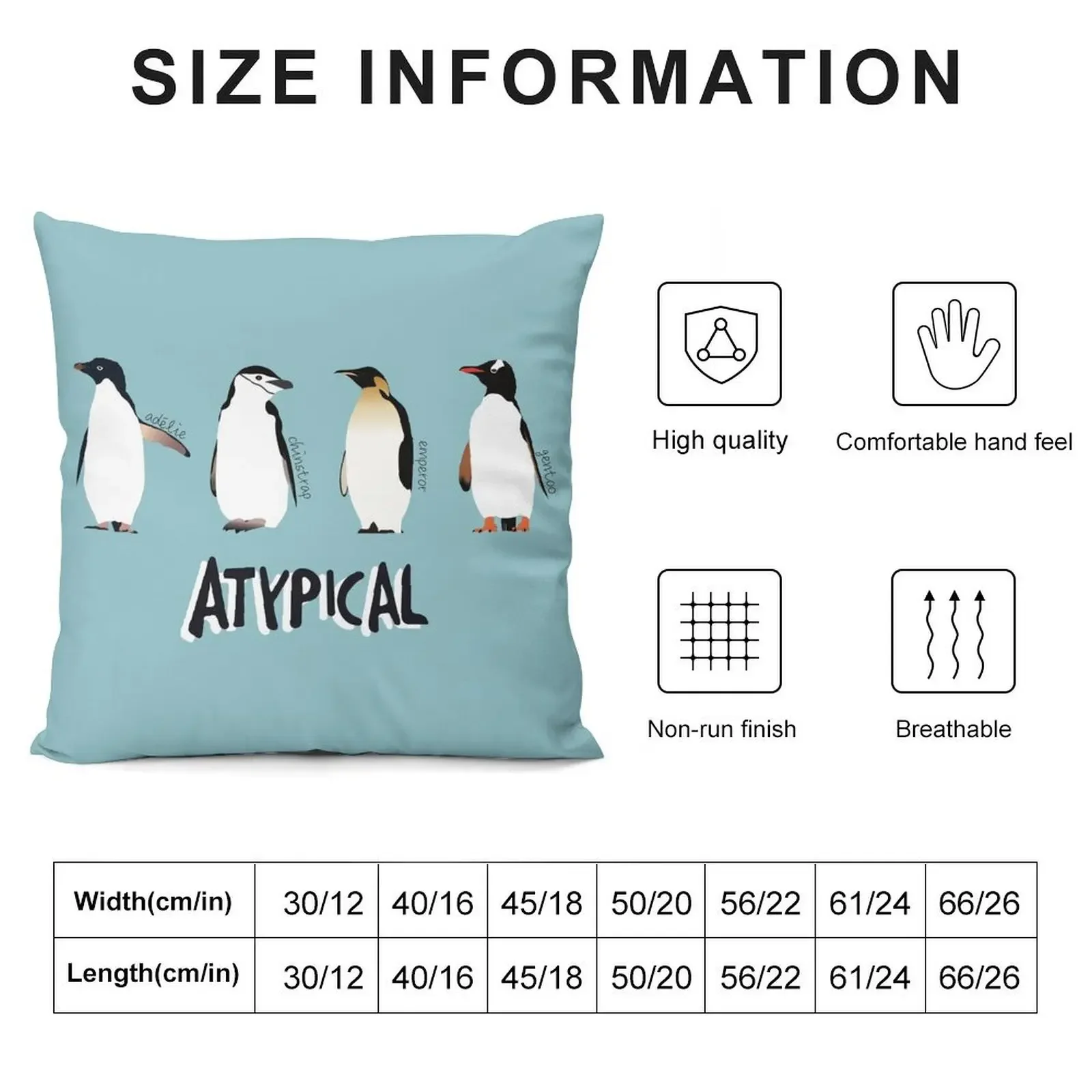 Atypical - Penguins Throw Pillow Pillow Cases Decorative Decorative Cushions Christmas Throw Pillows Covers pillow