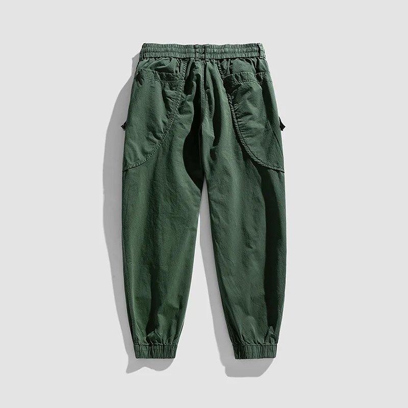 Cargo Pants Men Spring Summer 100%Cotton Casual Pant Harajuku Solid Color Trousers Trendy Brand Style Oversize Joggers Men