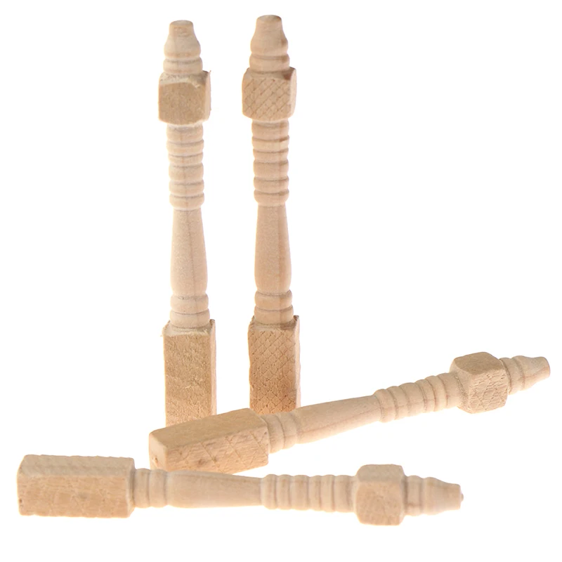 4Pcs 1:12 Dollhouse Miniature Wooden Chair Table Leg DIY Furniture Accessories Toys