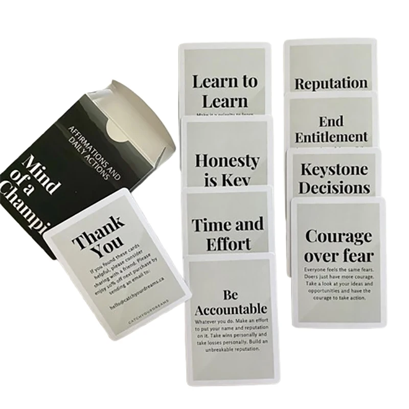 Mind Of A Champion - Motivational Cards For Men Affirmations And Action Steps To Turn Dreams Into Reality Affirmation Cards