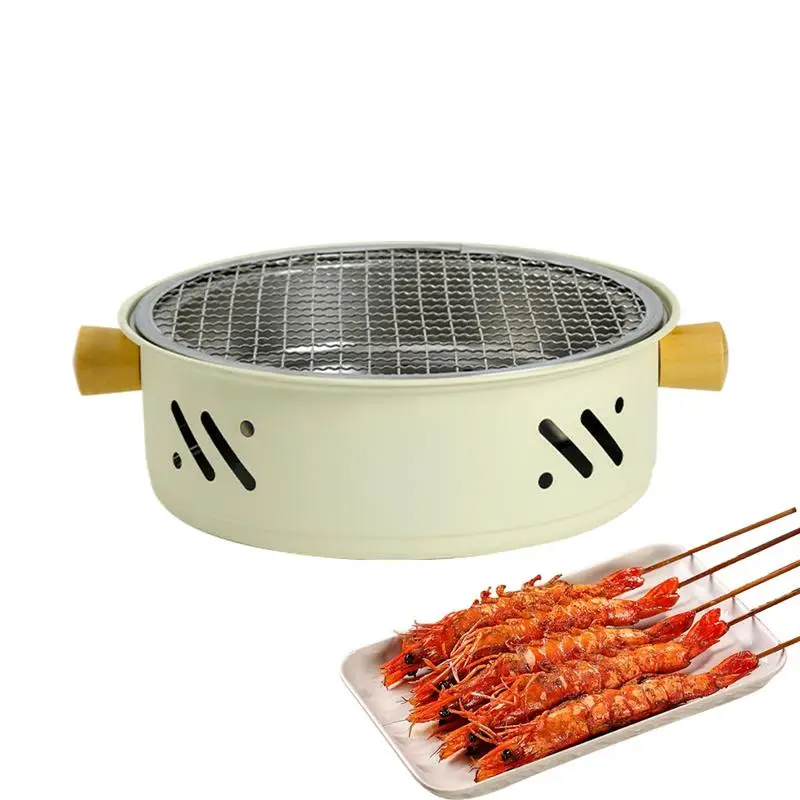 Portable Charcoal Grill Pan Portable Charcoal Grill Electric BBQ Grill Korean Nonstick Smokeless Camping Grill Home Appliances