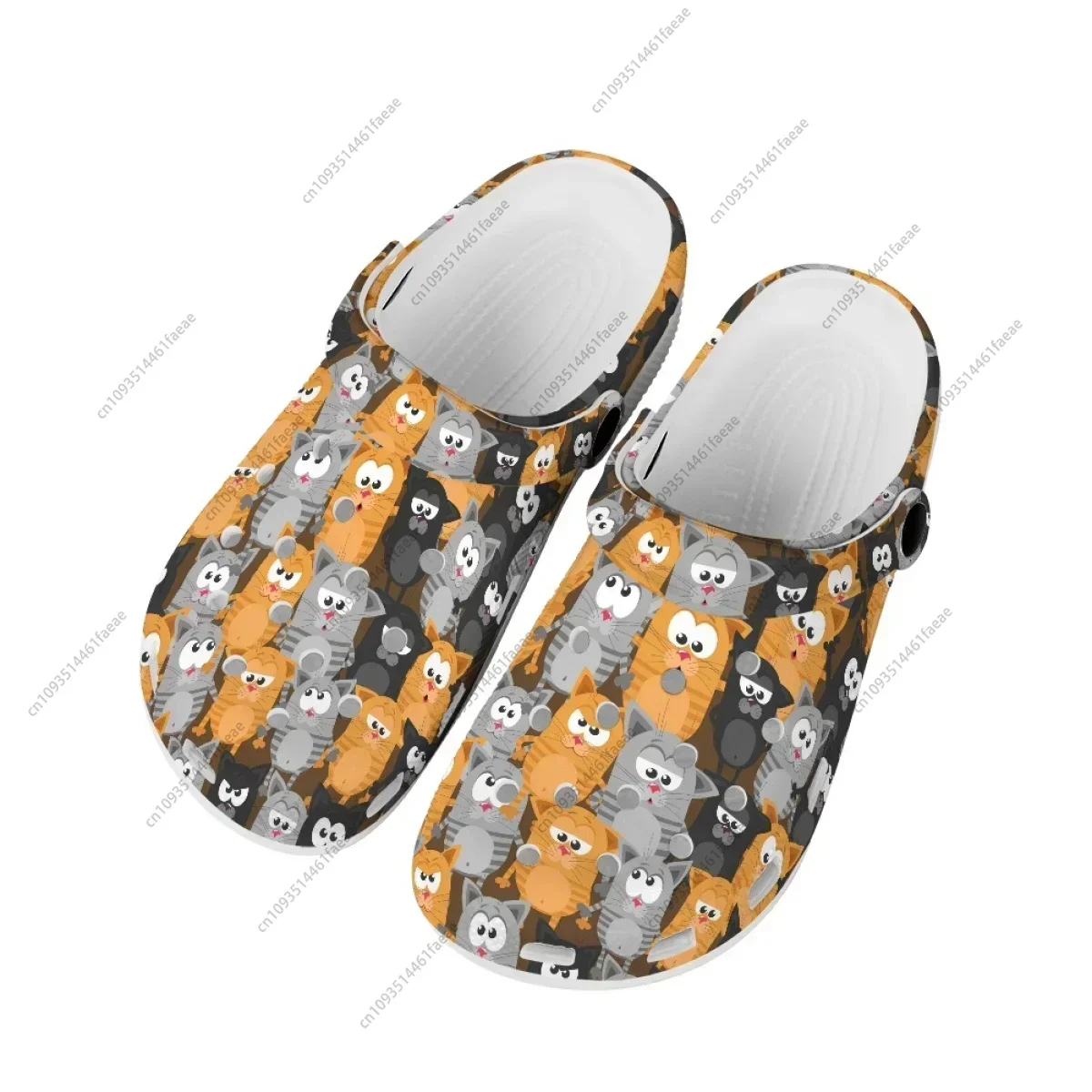 Cute Cats Cartoon Teenager Clogs Lightweight Slip-on Slides Sandals Wear Resistant EVA Girls Boys Hole Shoes Flats