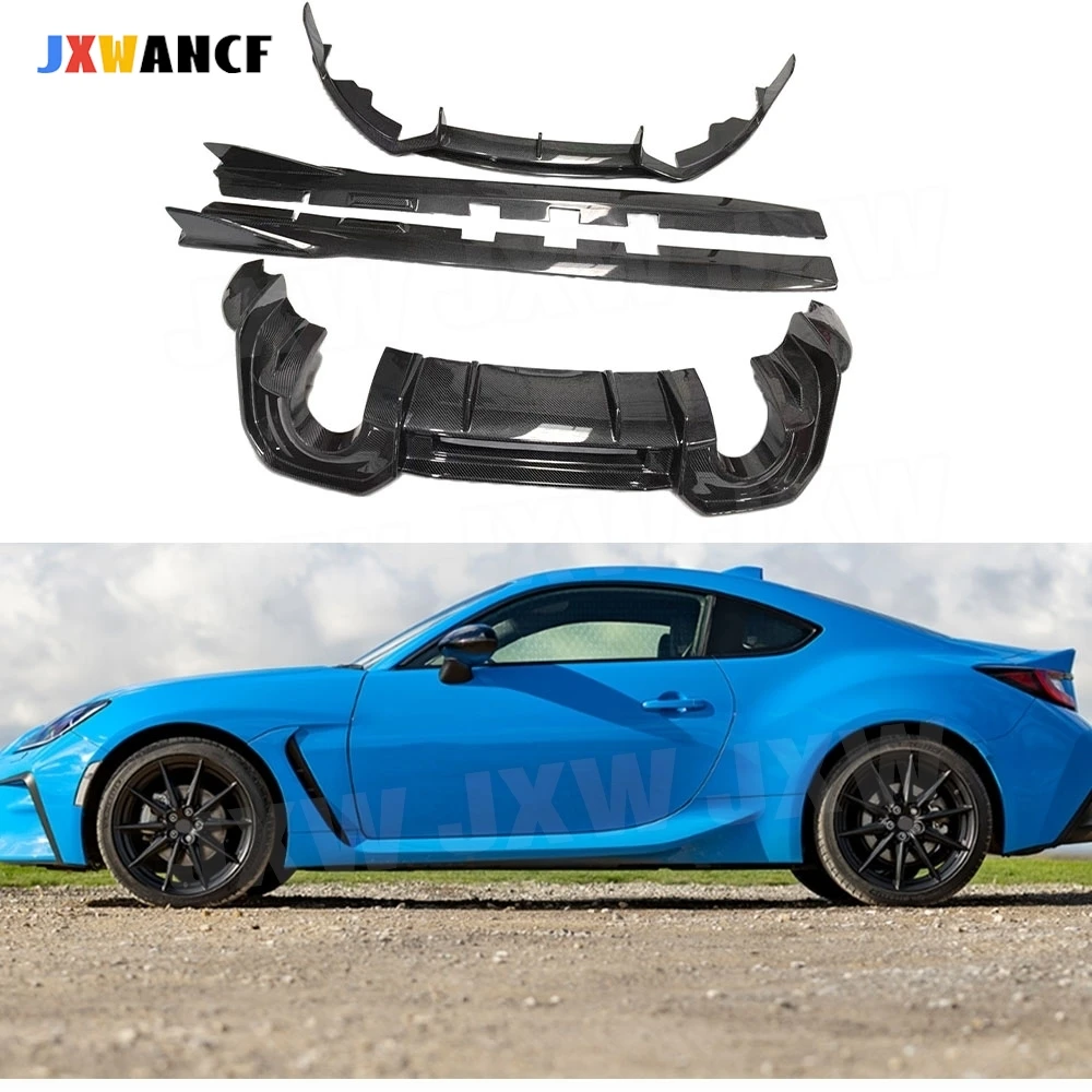 

JXWANCF для Toyota GR86 2021 + передняя губа из углеродного волокна, задний диффузор, разветвители, спойлер на бампер, боковые юбки FRP