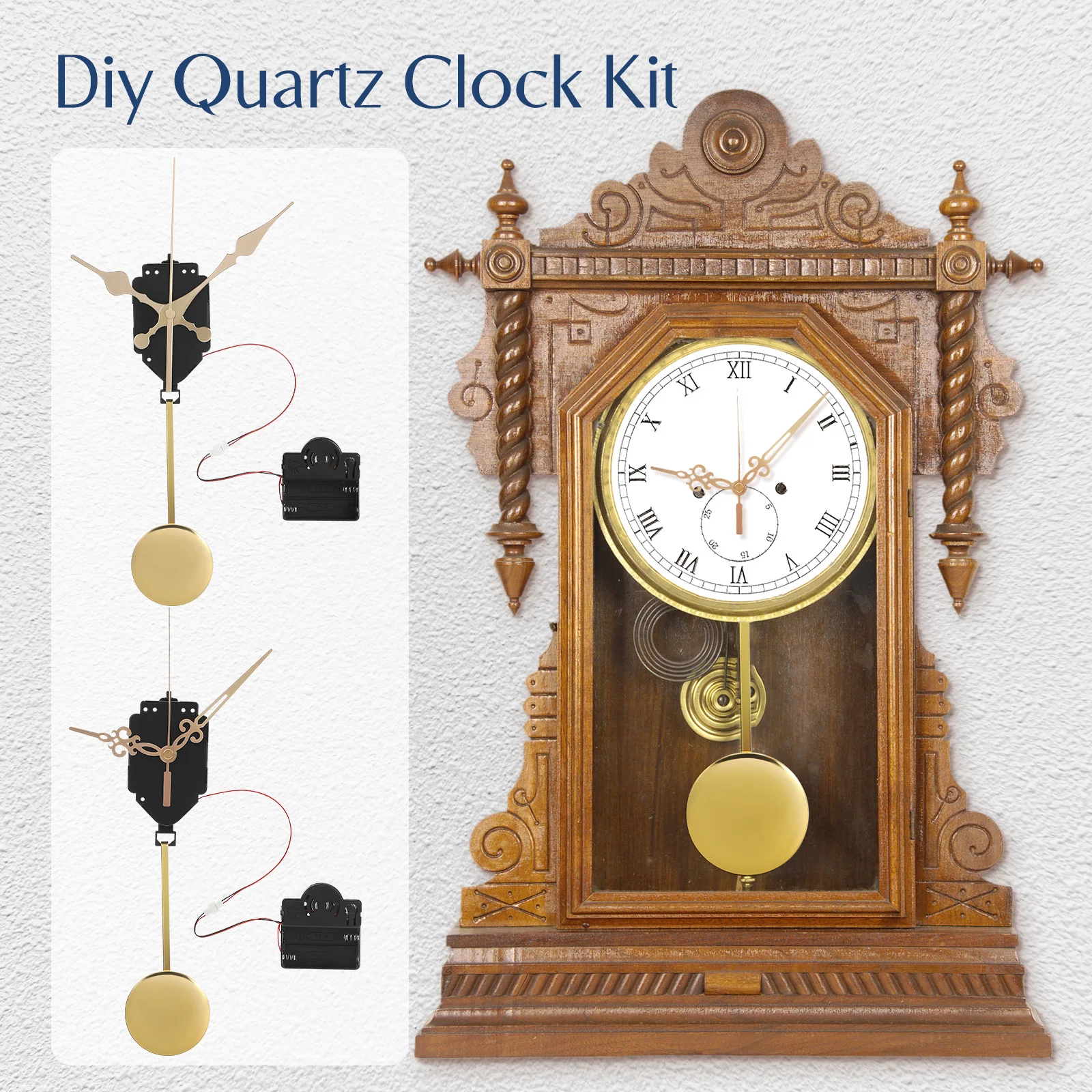 

1 set Diy Pendulum Clock Movement Set Quartz Wall Metal Plastic Parts Replacement Mechanism Kit Hands Home Office Decor