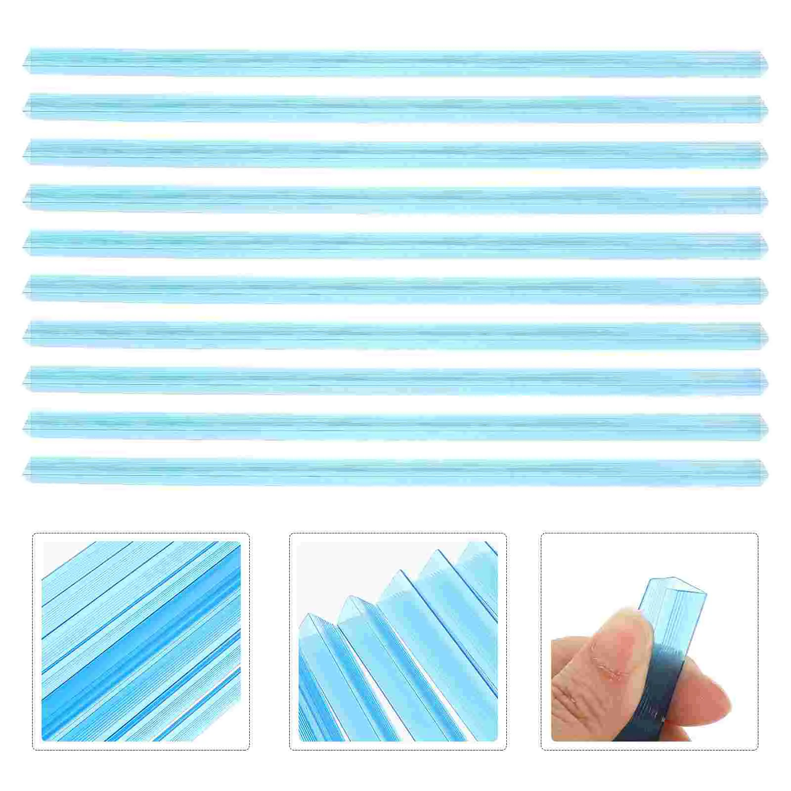 

10 Pcs 10pcs Transparent Small Rod 10 Blue Report Covers Sliding Bar Pole Book Binding Materials Abs Slide Binders A4