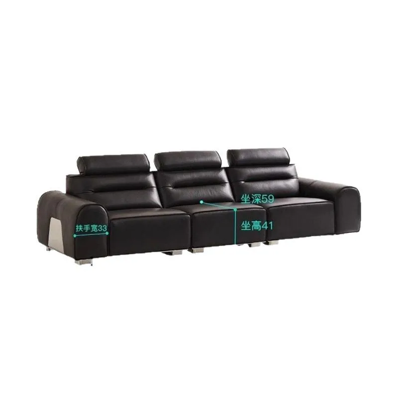 Italian-style bull sofa designer villa large flat floor living room three-person furniture first layer cowhide big bison sofa