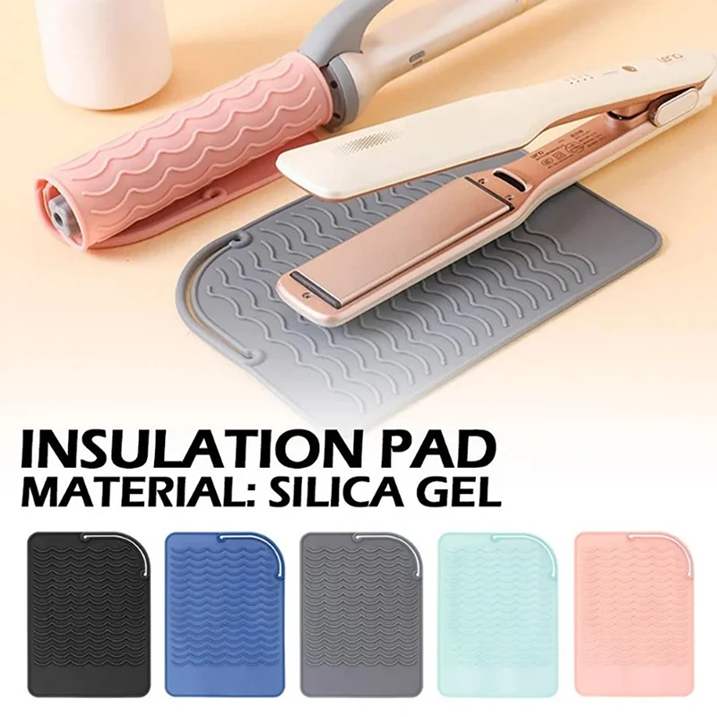 Multifunctional Silicone Heat Resistant Pad Insulation Mat For Hair Straightener Heat Curling Stick Curler Flat Irons