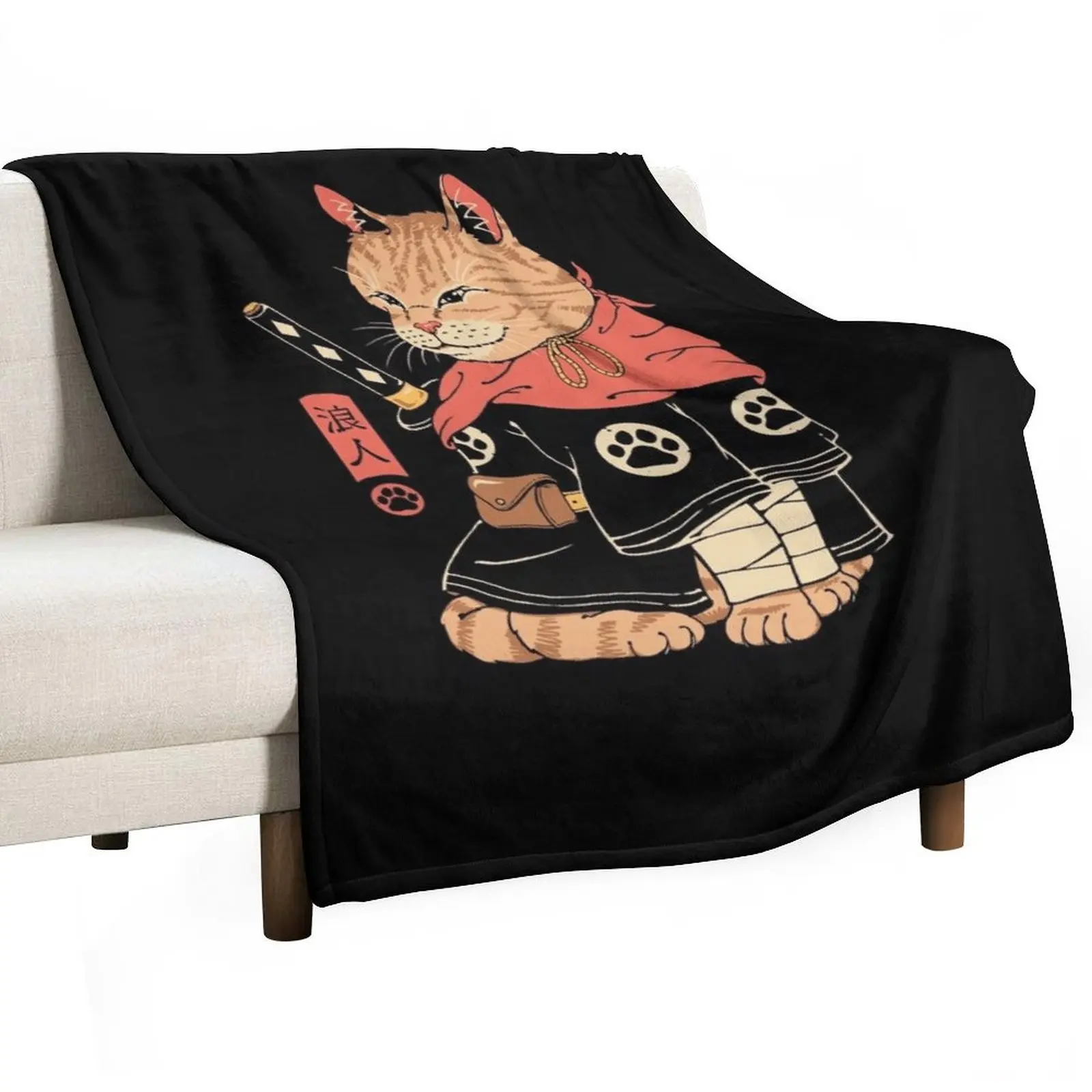 Neko Ronin Throw Blanket Custom Thins Moving Blankets