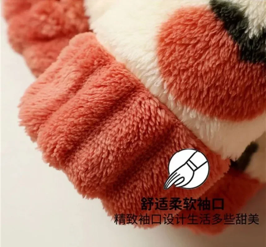 2024 Autumn and Winter New Women Outcoat Flannel Pajamas Autumn Thickened Warm Suit Loose Comfortable Homewear Casual Jacket