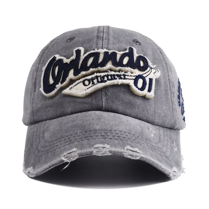 2024 nowy projektant Orlando wyszywany wyprany bawełniana czapka baseballowa Chapeau Homme Vintage męski czapki z daszkiem Gorras Para Mujer