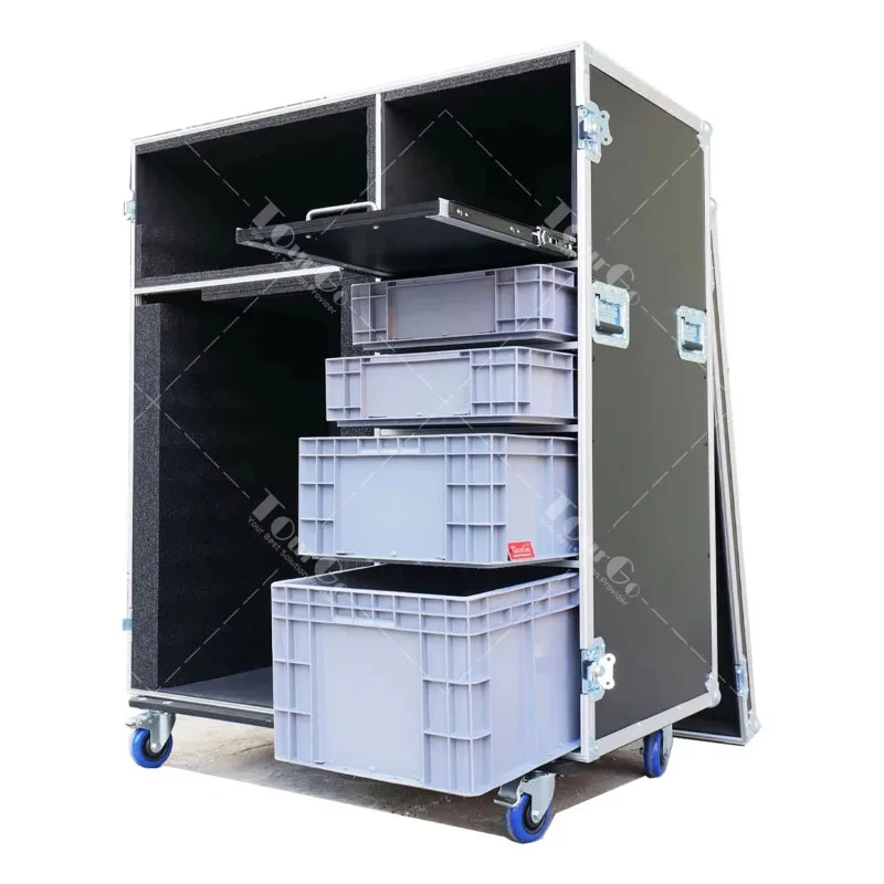 Icebox Microwave Oven Coffee Cart Workstation Flight Case