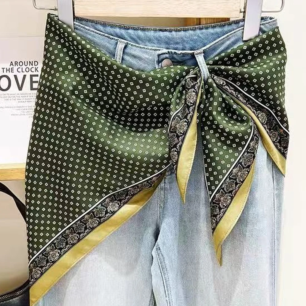 Pañuelo Triangular de Moda para Mujer, Novedad de Nicho, Pañuelo de Alta Gama que Combina con Todo, Decoración para Cinturón de Jeans