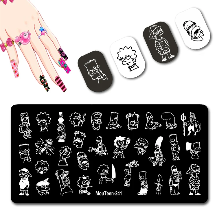 Disney New Family Boy Nail Stamping Plate Naughty Boy Nail Stamp Plate Famous Cartoon Nail Art Stamp#241