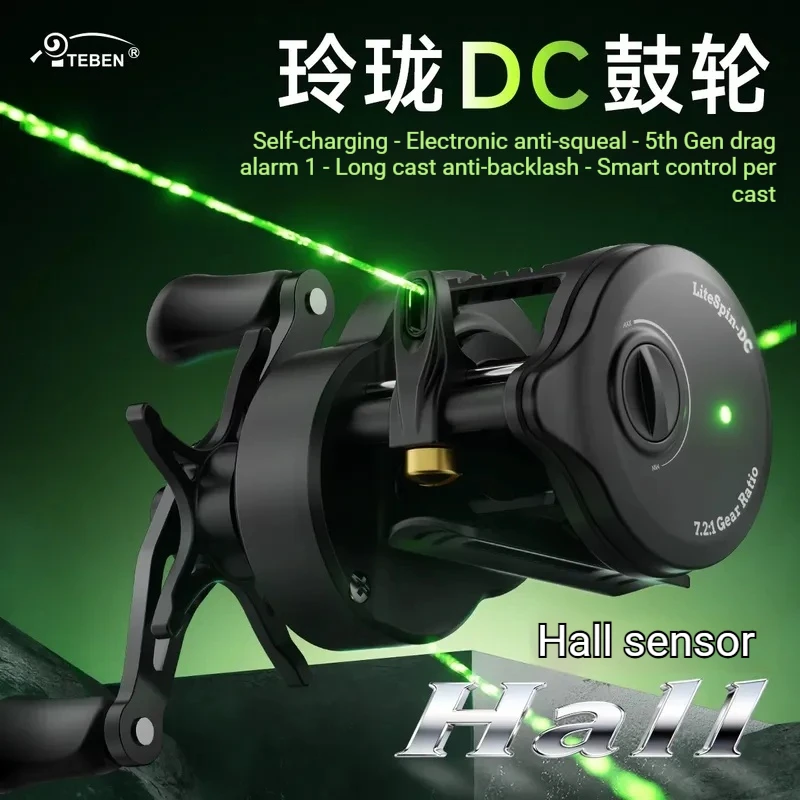 Teben Sdc Smart High Precision Electromagnetic Brake Baitcasting Reel Anti Backlash Long Casting General Purpose Self Charging