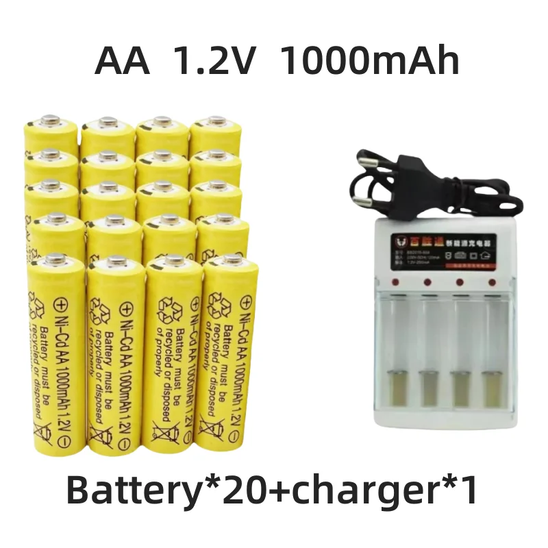 100% Original 1.2V AA1000mAh Rechargeable Alkaline Battery NI-MH 1.5 V Battery for Clocks Mice Computers Toys So On