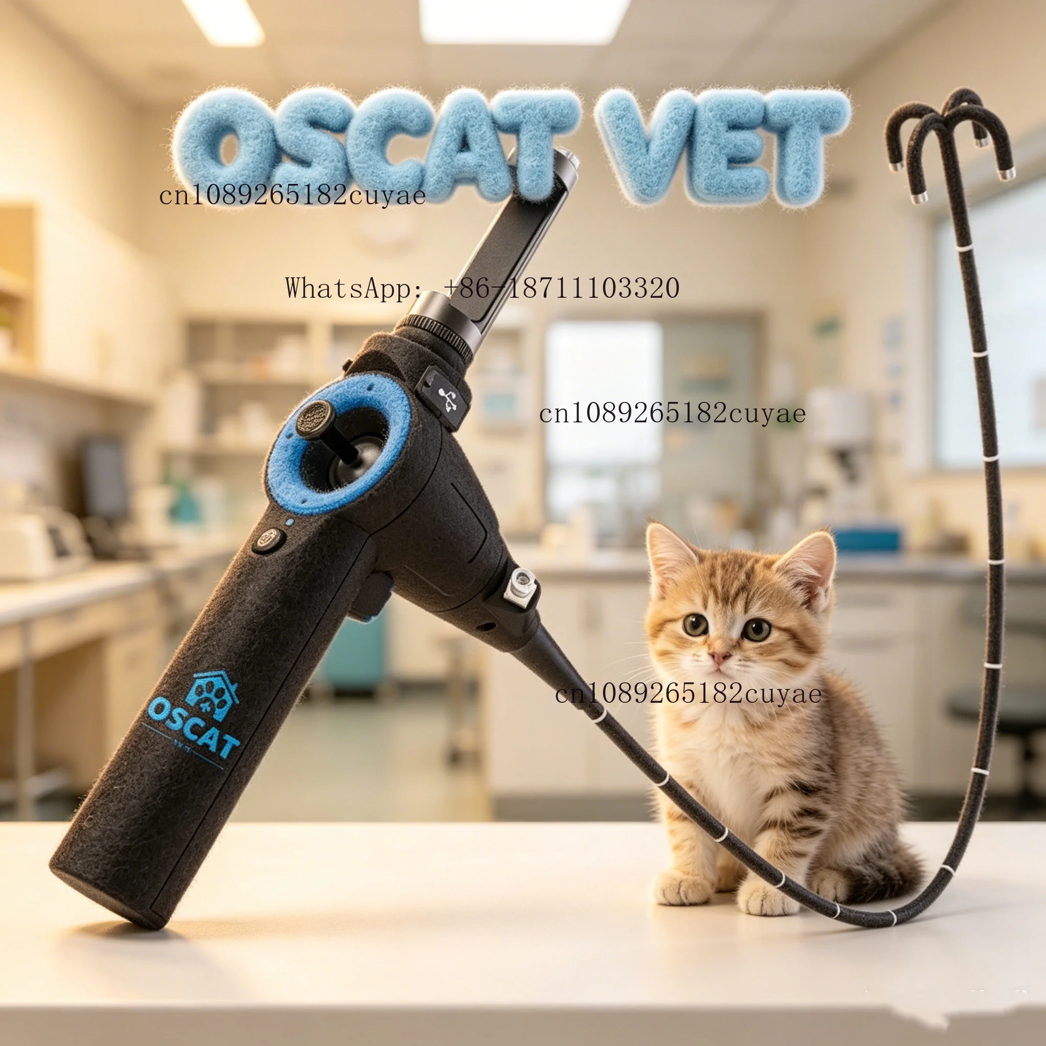 OSCAT Veterinary Equipment Portable Veterinary Endoscope 5.8mm 360deg Bending for Animal Lung Lavage Biopsy