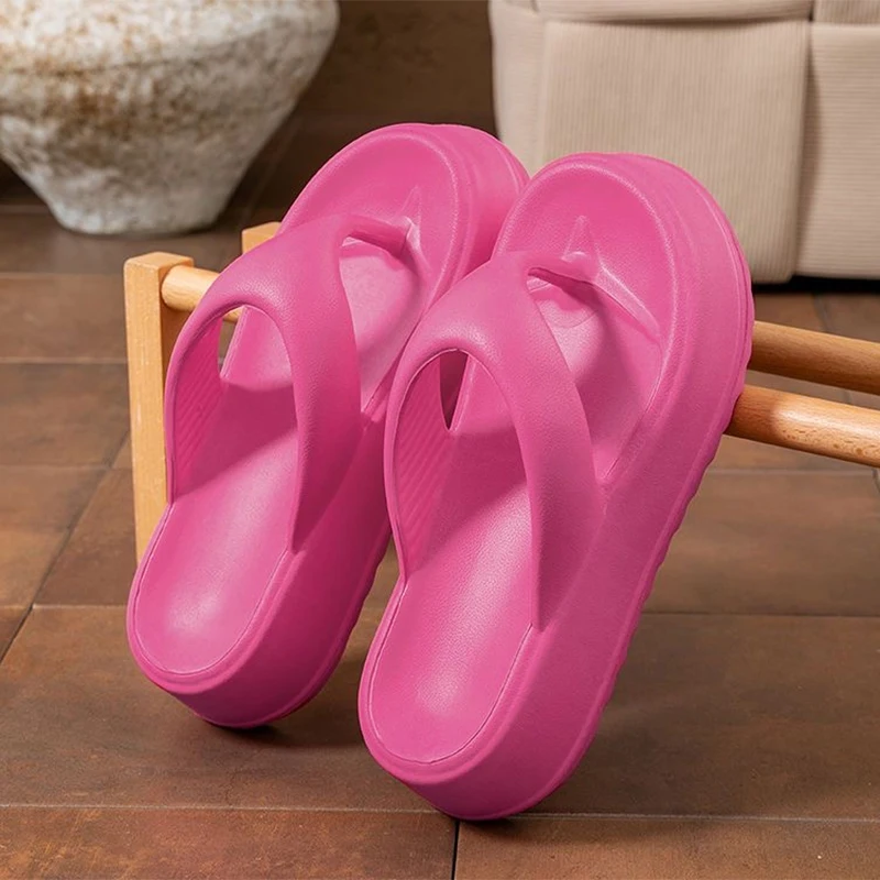 

Chunky Platform Rose Red Height Increase EVA Sandals Women Summer Wedge Heel Beach Flip Flops Woman Lightweight Non Slip Sandals