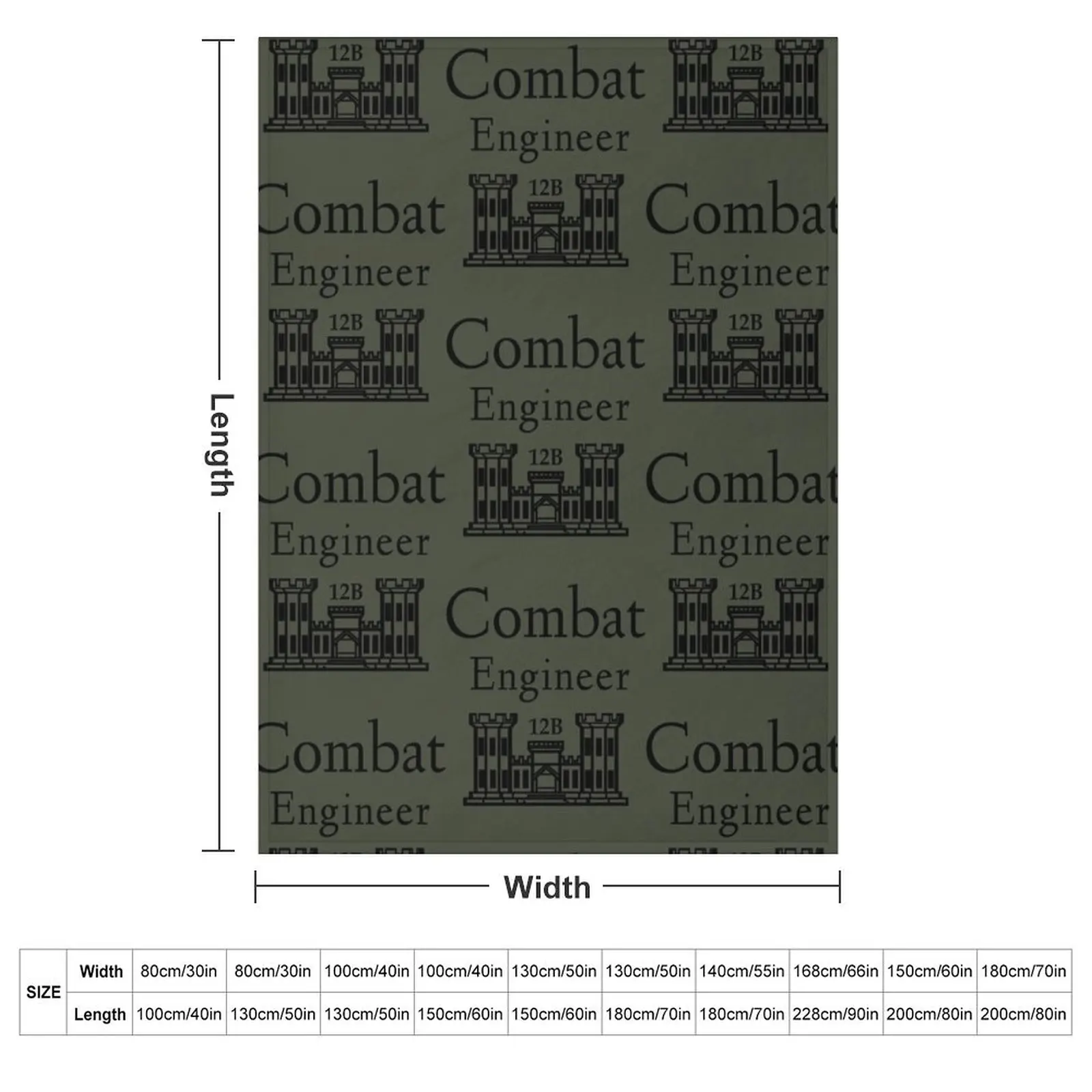 Army Combat Engineer Throw Blanket Thermals For Travel Plaid on the sofa Cute Plaid Blankets