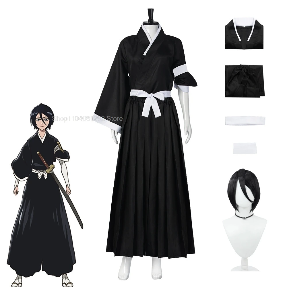 Cosplay Full Outfit Costumes Kuchiki Rukia Cosplay Costume Ichigo Die Pa Soul Society Shinigami Kimono Thousand-Year Blood War