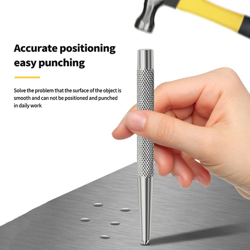 High Hardness Center Punching Non-slip Handle Spring Type Automatic Punching Bit Woodworking Proofing Dent Positioning Tool