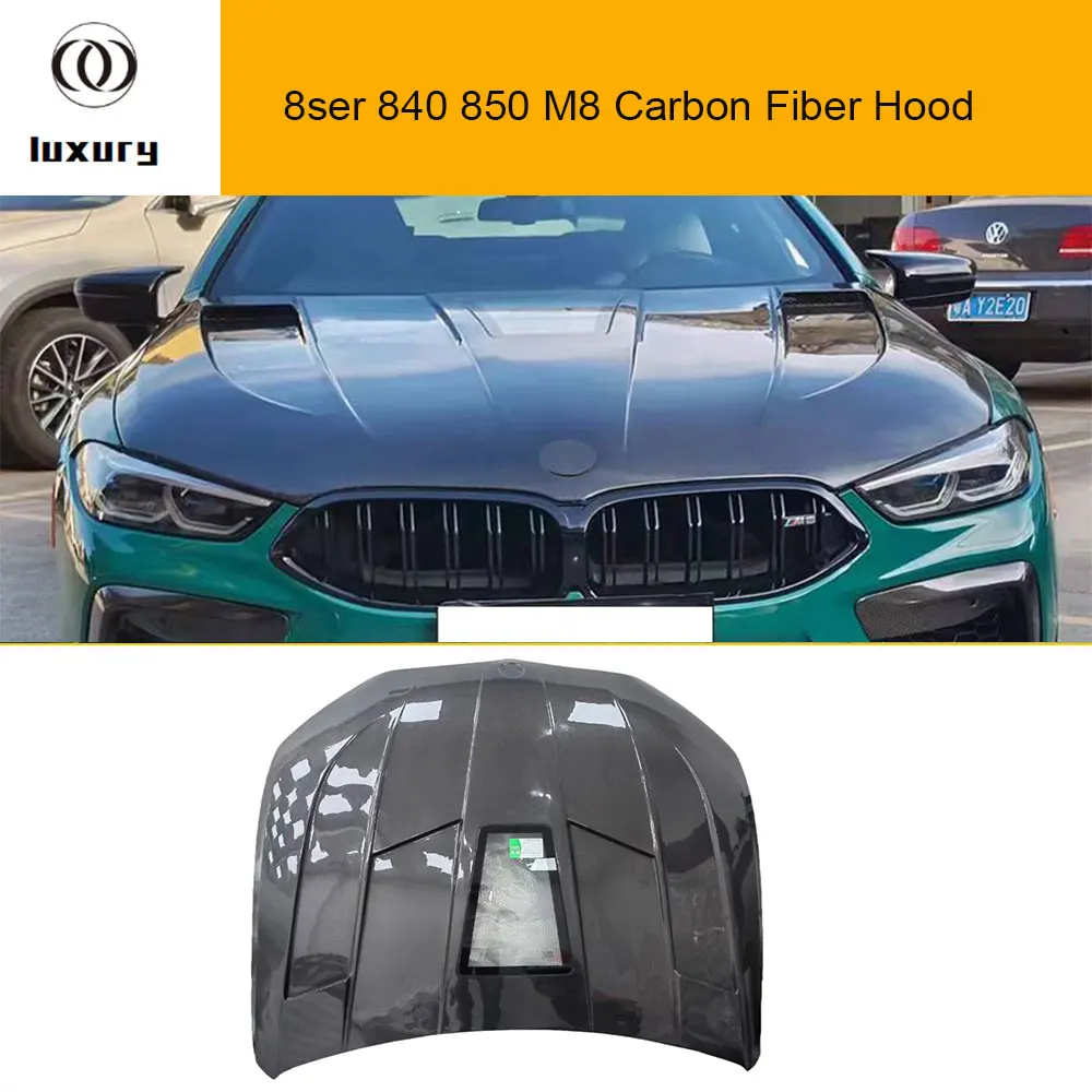 

Glass Style Real Carbon Fiber Front Bumper Hood Bonnet for BMW G14 G15 G16 840 850 & F91 F92 F93 M8