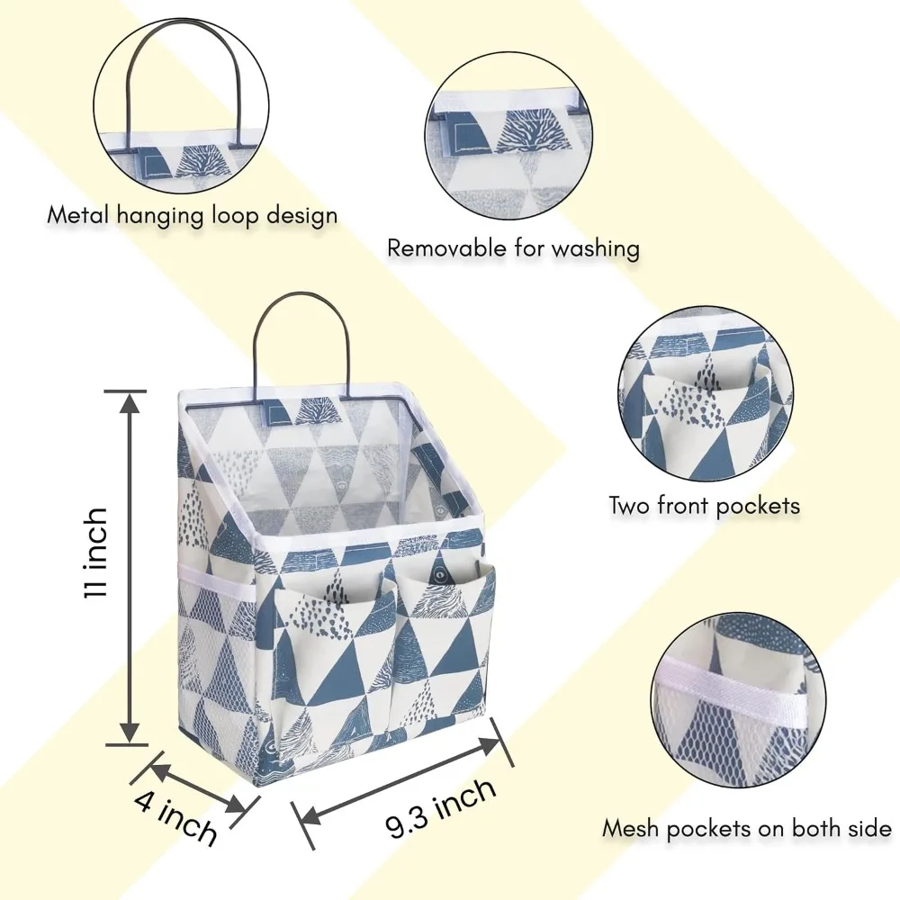 قطعتان من حقيبة تنظيم التعليق على الحائط الصغيرة، سلة تخزين معلقة على الباب من قماش الكتان مع جيوب، صندوق مقاوم للماء للمطبخ، غرفة النوم