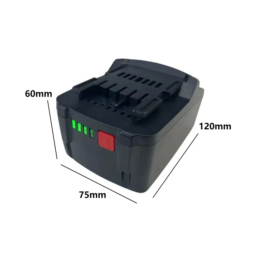 Paquete de batería recargable de iones de litio, herramienta eléctrica inalámbrica, destornillador, broca, 18V, 5,2 Ah, adecuada para Metabo