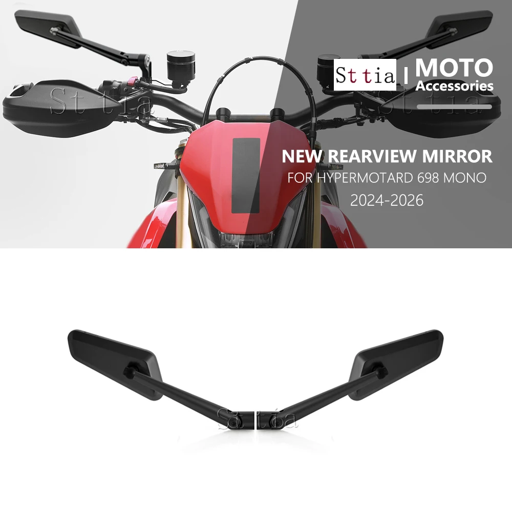 

New Motorcycle Black Rearview Mirror Aluminum Rear View Mirrors For Ducati Hypermotard 698 Mono 24-26 HYPERMOTARD 698 MONO RVE