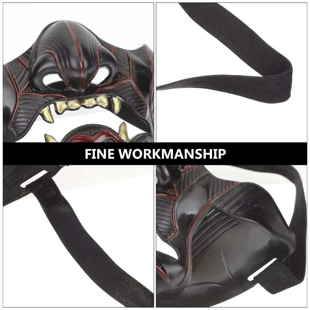 Plastic Game Ghost of Tsushima Mask with Elastic Band Durable Half Face Samurai Cosplay Mask Masquerade Anime Tengu Carnival